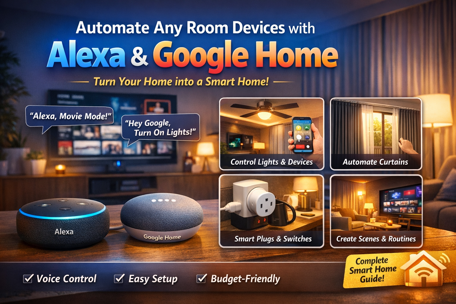 Automate your home with Alexa & Google
