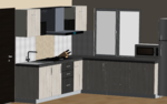 Woodlandl Single Tone L-Modular Kitchen  - Design 1